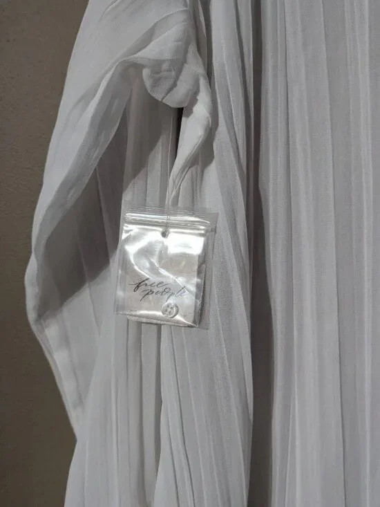 Free  People sheer white long sleeve blouse XL - Picture 4 of 12